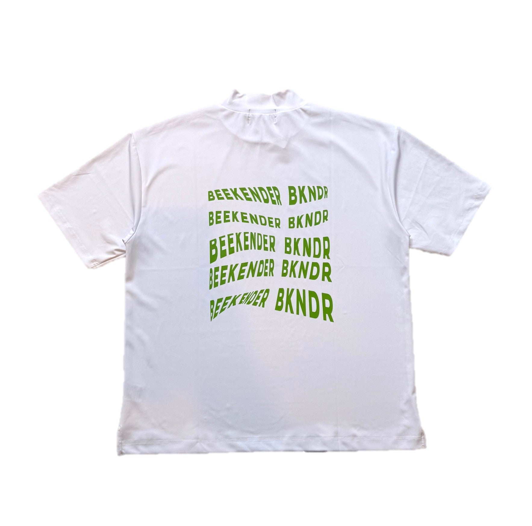 H/S Mockneck shirts wave print WHT