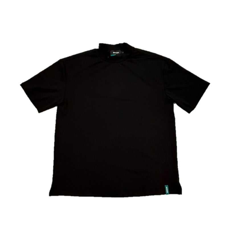H/S Mock neck shirt  BLK