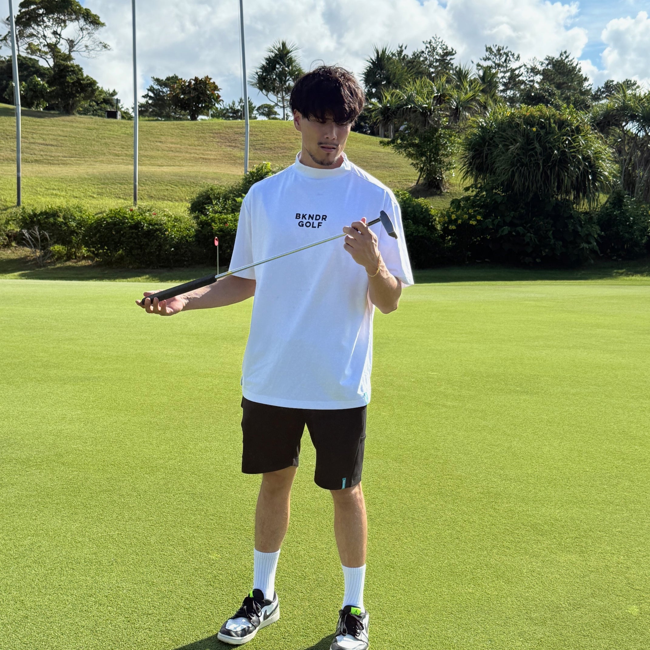 H/S Mock neck shirts WHT