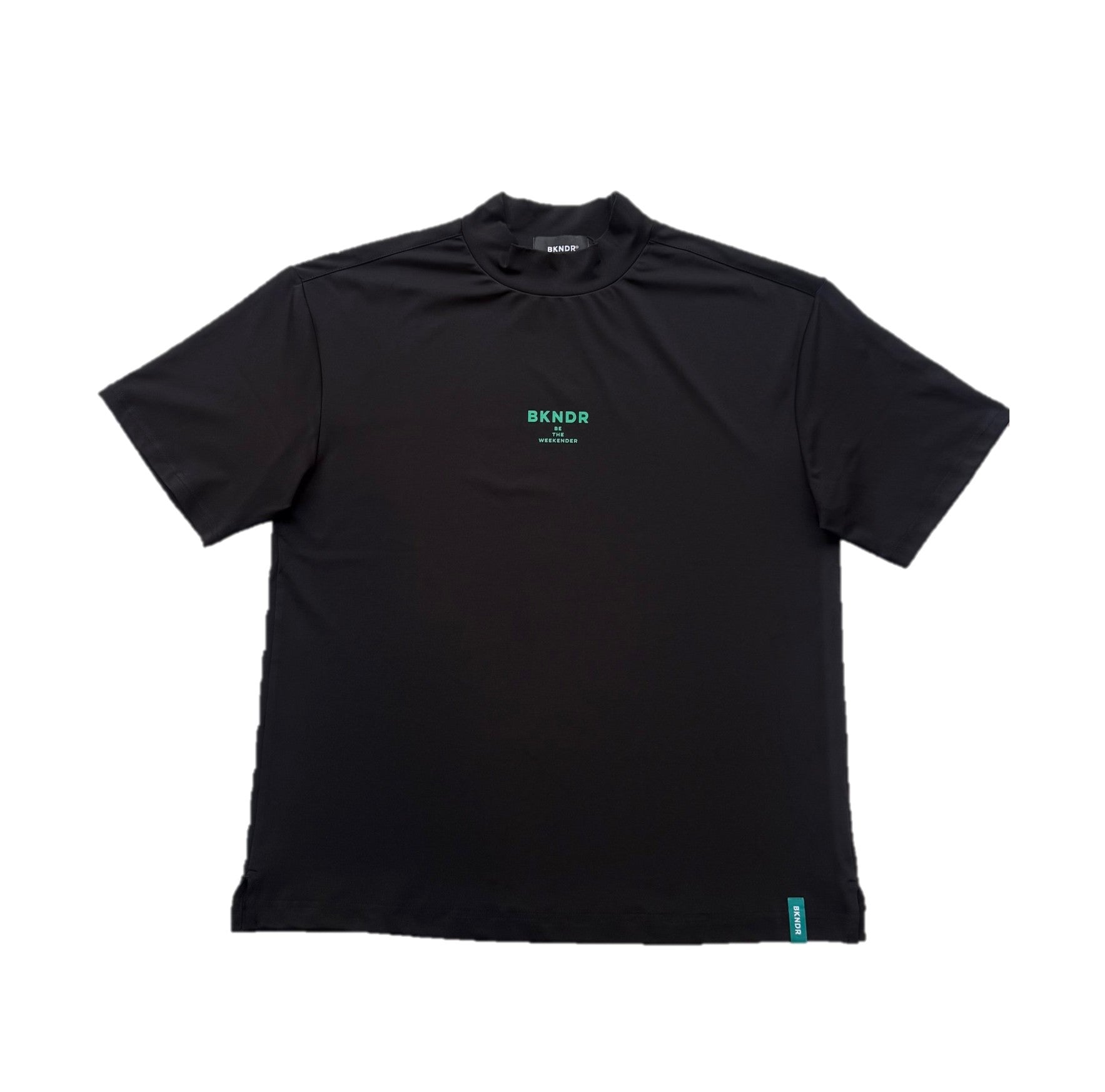 H/S Mockneck shirts wave print BLK